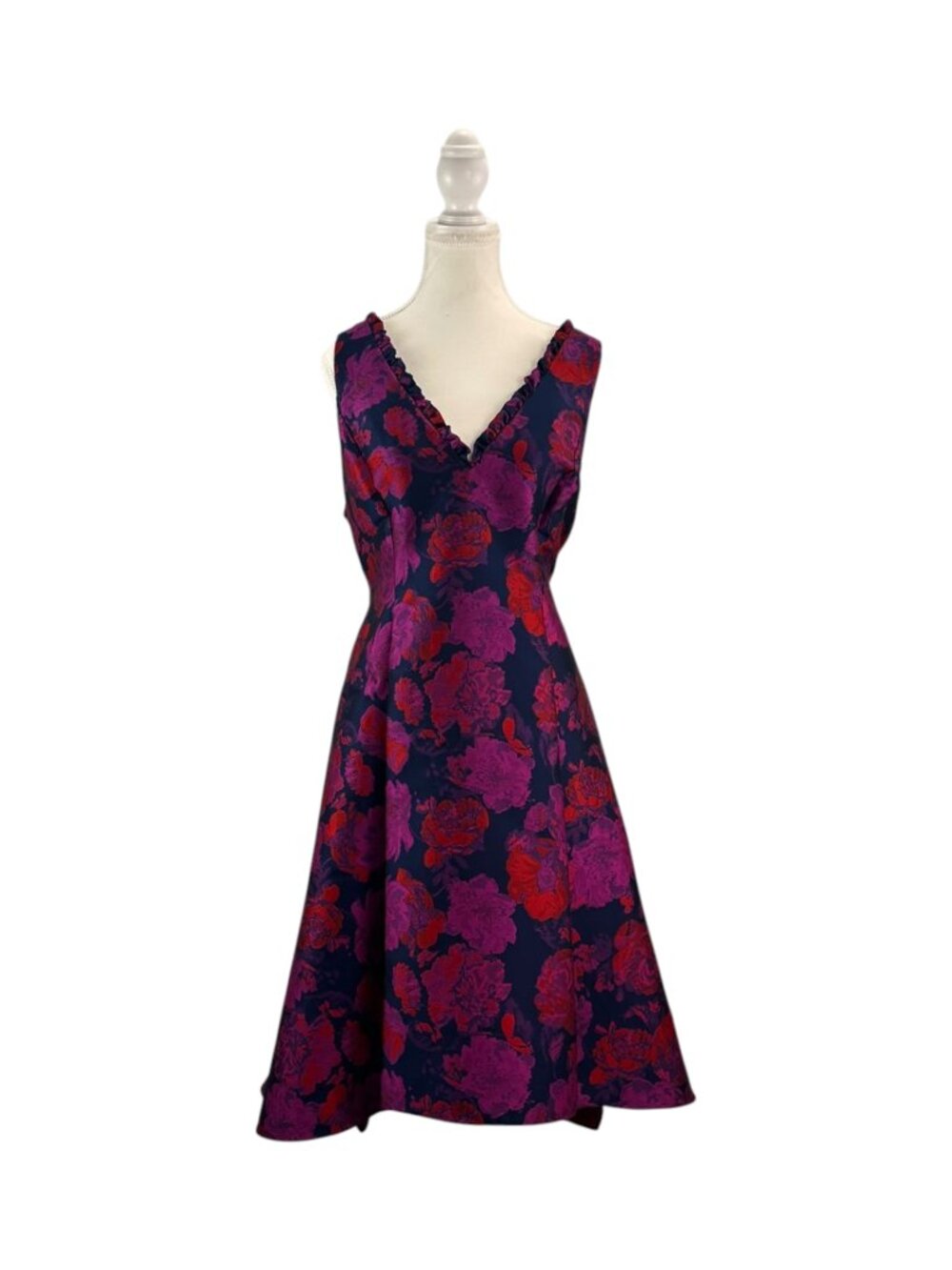 ADRIANNA PAPELL Floral Fit & Flare Cocktail Dress – Size 14 - Picture 2 of 3